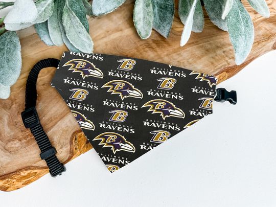 Discover Baltimore Ravens Dog Bandana - Over the Collar football Pet Bandana for Ravens Fans - Stylish Ravens Accessory for Dogs - Ravens Dog Clothes