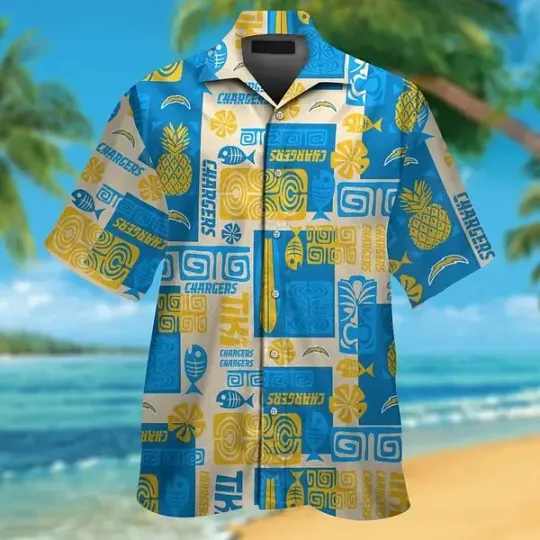 Discover Los Angeles Football Blue Gold Hawaiian Shirt #6