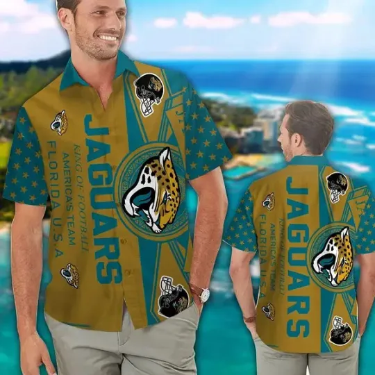 Jacksonville Football Short Sleeve Button Up Tropical Hawaiian Shirt VER020