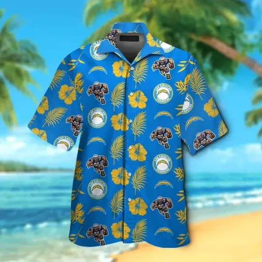 Discover Los Angeles Football Blue Gold Hawaiian Shirt #3