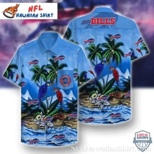 Discover Parrots Couple football Football Team Buffalo Football Hawaiian Shirt