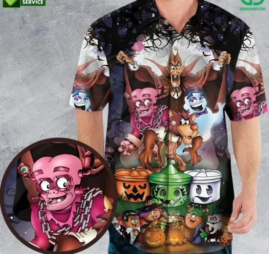 Discover Halloween Fast Food Mascot Hawaiian Shirt