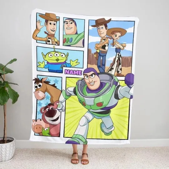 Discover Personalized Disney Toy Story Characters To Disney Holiday Fleece Blanket