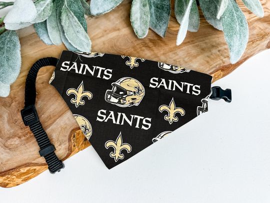 Discover New Orleans Saints Dog Bandana - Over the Collar football Pet Bandana for Saints Fans - Saints Accessory for Dogs - Saints Dog Clothes