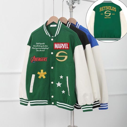 Discover Print Reynolds Sentry Jacket, Thunderbolts Squad Super Heroes Varsity Jacket, Disney Trip Baseball, MCU 2026 Unisex Jacket