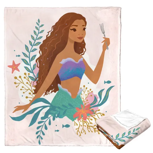 Discover Disney Little Mermaid Dinglehopper Disc Cozy Fleece Blanket