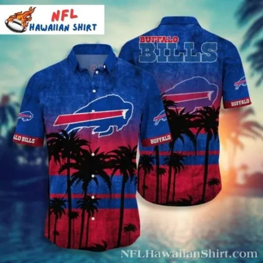 Discover Tropical Sunset Buffalo Football Fan Hawaiian Shirt