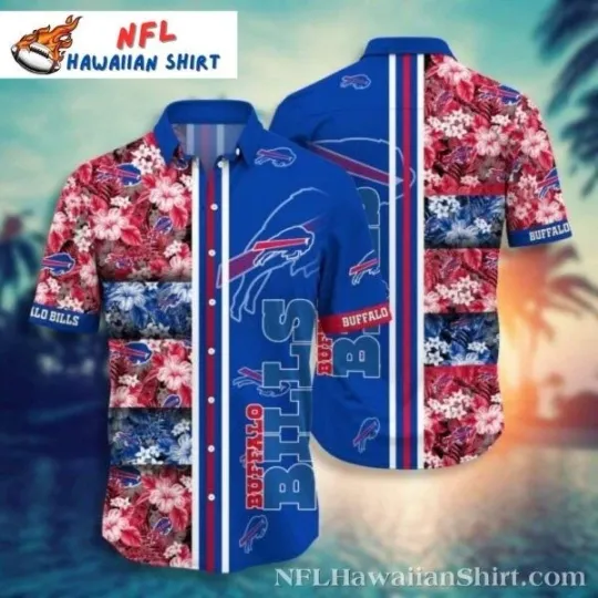 Discover Bills Hawaiian Shirt With Tropical Floral And Buffalo Football Logo