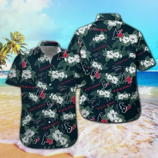 Discover Houston Football Short Sleeve Button Up Tropical Hawaiian Shirt VER025