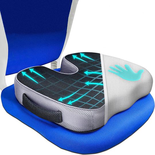Discover Pressure-Resistant and Breathable Ergonomic Seat Cushion with Slow-recovery Filling and Curved Surface Fitting the Hips