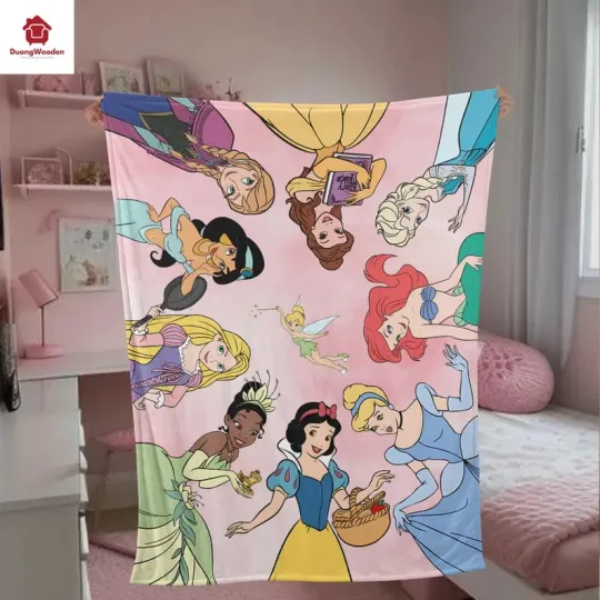 Discover Disney Princess Fleece Blanket, Princess Cartoon Fleece Blanket