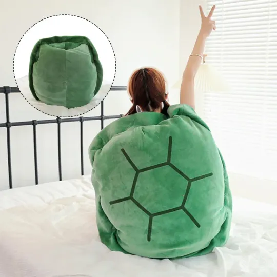 Discover Wearable Turtle Shell Pillow, Giant Wearable Tortoise Shell Plush Removable Oversized Turtle Stuffed Animal Dress Up Cushion