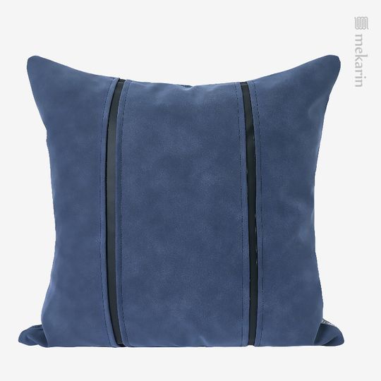 Discover Nordic model room bedside cushion pillow living room bedroom sofa pillow light luxury blue black leather square waist pillow