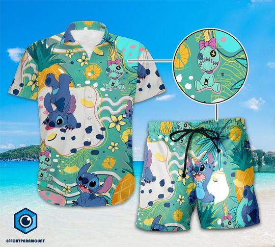 Discover Stitch Summer Vacation Hawaiian Shirt | Disneyworld Stitch Hawaiian Shirt | Lilo And Stitch Shirt | Family Disneytrip Outfit