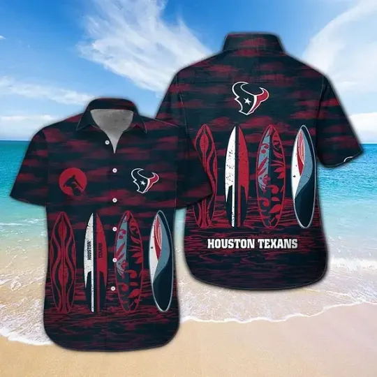 Discover Houston Football Short Sleeve Button Up Tropical Hawaiian Shirt VER016