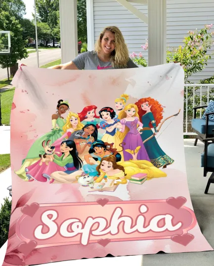 Discover Personalized Princess Blanket, Disneey Princess Baby Blanket Fairy Tale Princess