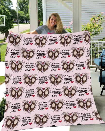 Discover Valentine's Day Blanket I Love You Otter Lot Mink Touch Plush Warm cozy Blanket