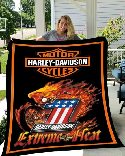 Discover Haarleyy Davidson Extreme Heat Blanket Gift for Bikers Mink Touch Plush Fleece Bla