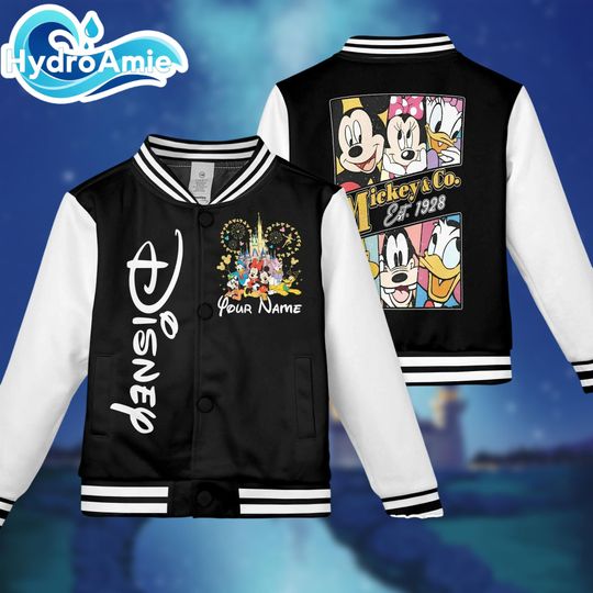 Discover Personalized Disney Varsity Jacket, Custom Mickey Baseball Jacket, Disney Kids Youth Adult Varsity Jacket