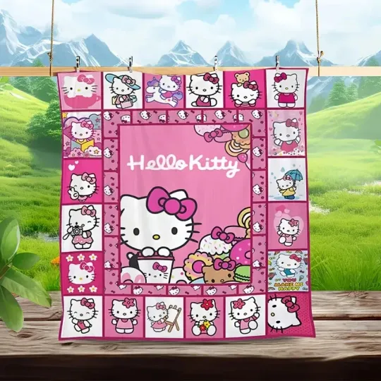 Hello Kitty character Fleece Blanket