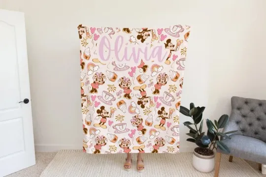 Discover Personalized Disney Micky And Minnie Mouse Fleece Blanket