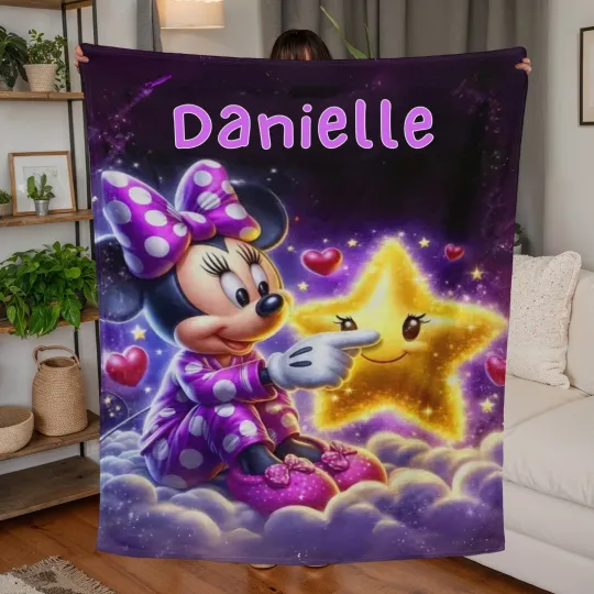 Discover Custom Minnie Mouse Fleece Blanket, Home Decor Gift