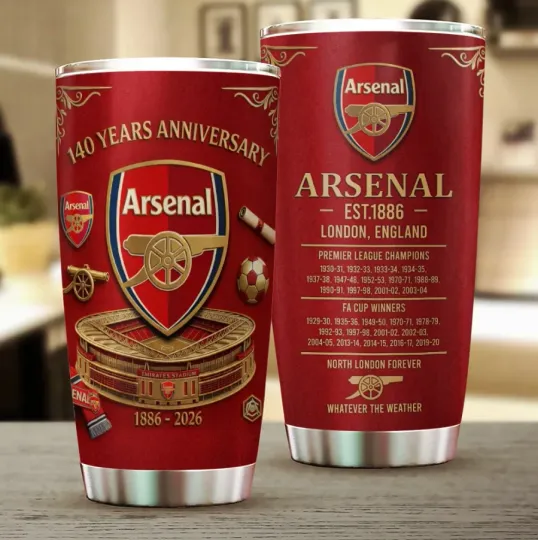 Discover Ars*enal Fc 140Th Anniversary 20Oz Tumbler Cup