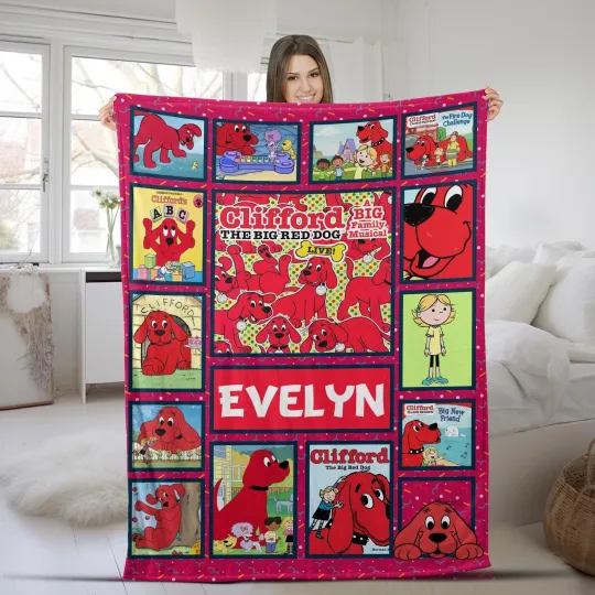 Discover Personalized Clifford The Big Red Dog Blanket/Clifford Blanket/Clifford The Big