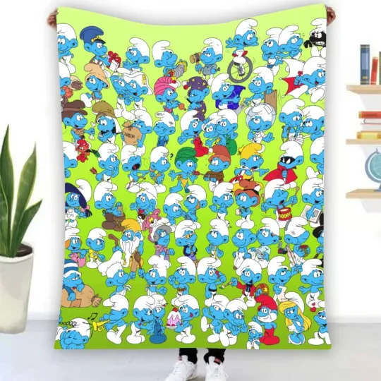 Discover The Smuurfs Characters Fleece Blanket, Gift for Kid