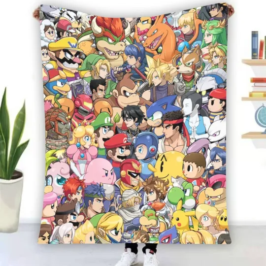 Super Smash Bros Fleece Blanket, Gift for Kid