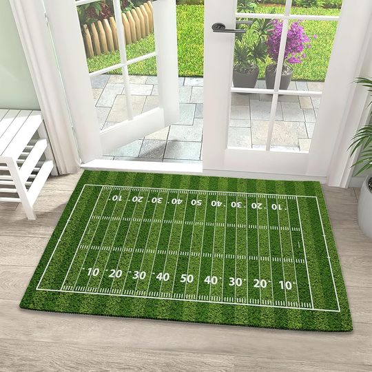 Discover American Football Field Indoor Outdoor Front Door Mat  Entryway Mat for Porch and Patio