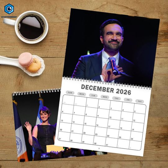 Discover Zohran Mamdani Political Figure Calendar, Democrat Socialist 2026, Progressive Liberal Democracy Patriotic Calendar, New Year Room Decor