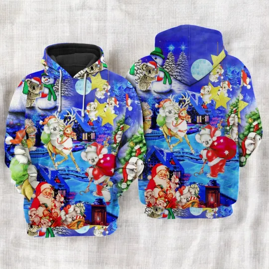 Discover Christmas Santa Koala Brings Gifts Hoodie