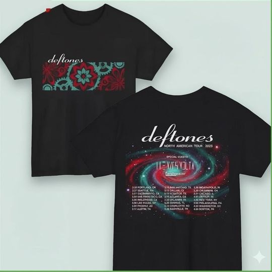 Discover Vintage Deftone Tour 2026 Two Sides T-shirt, 2026 Music Concert Tee, Unisex Graphic Tee, Trendy Streetwear Outfit, Gift for Music Fan
