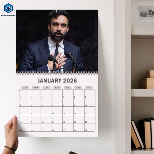 Discover Zohran Mamdani NYC Mayor 2026 Calendar | Turn the Volume Up Calendar | Mamdani NYC 2026 | Progressive Liberal Democracy Patriotic Calendar