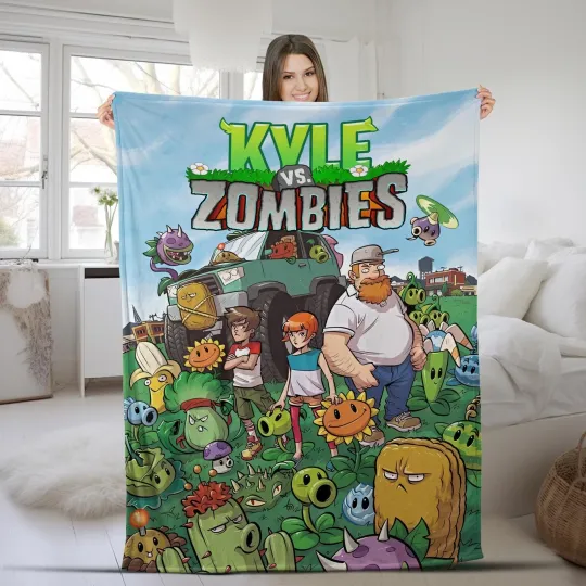 Personalized Plants And Zombies Blanket, Plants vs zombies birthday party,