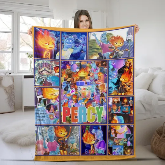 Discover Fire And Water Ember And Wade Fleece Blanket, Elemental Blanket, WDW Magic