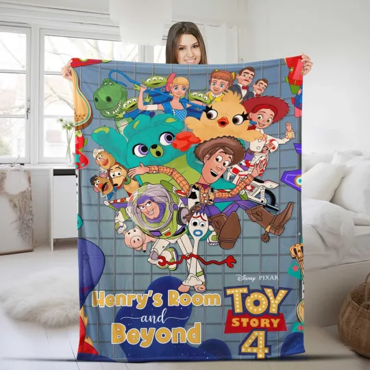 Discover Custom Name's Room and Beyond Blanket Soft Gift, Toy Story Blanket, Toy Story