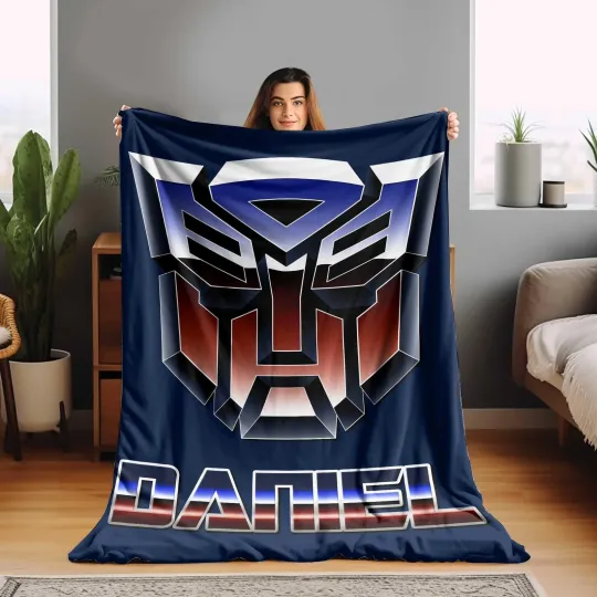 Custom Transformer Blanket/Personalized Robot Blankets/Boy Bed Room