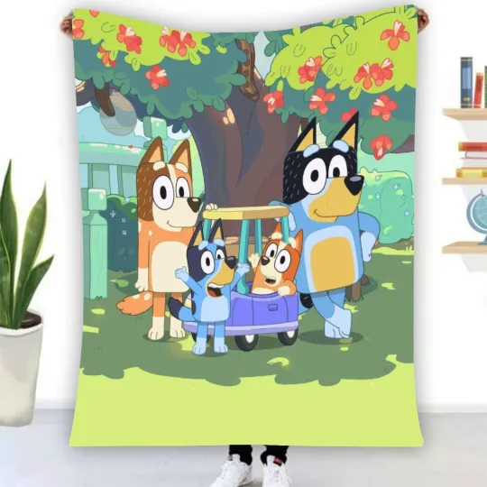 Discover BlueyDad Happy Family Fleece Blanket, Gift for Kid