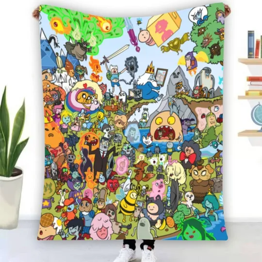 Adventure Time Characters Fleece Blanket, Gift for Kid