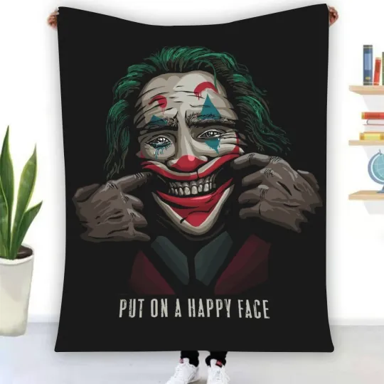Joker Put On Happy Face Fleece Blanket, Gift for Kid