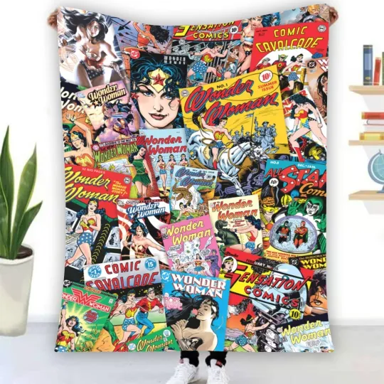 Discover Wonder Women Comics Fleece Blanket, Gift for Kid
