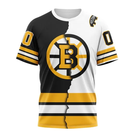 Personalized Boston Bruins 3D T-Shirt 2025/2026 Home and Away Hockey Shirt