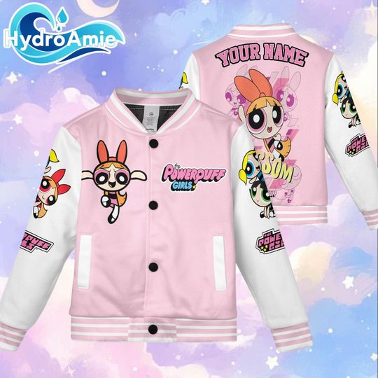 Personalized Blossom The Powerpuff Girls Varsity Jacket, Custom The Powerpuff Girls Shirt, Powerpuff Girls Shirt, Family Matching Outfit