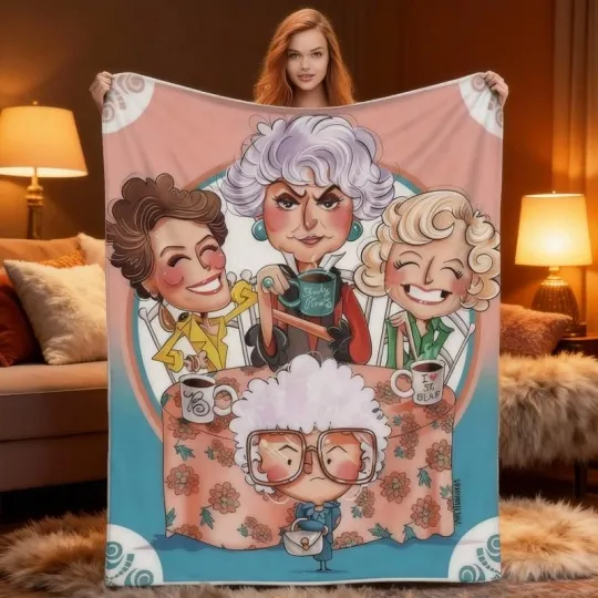 Discover Stay Golden Cartoon Blanket: All-Season, Warm, Ideal Gift for Kids & Adults
