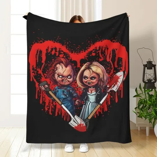 Discover FJTP Horror Plush Throw Blanket Cozy for Bed Couch Chair Gift for Adults Kids
