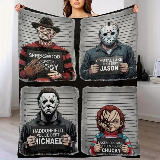 Horror Movie Fleece Blanket, Gift for Kid