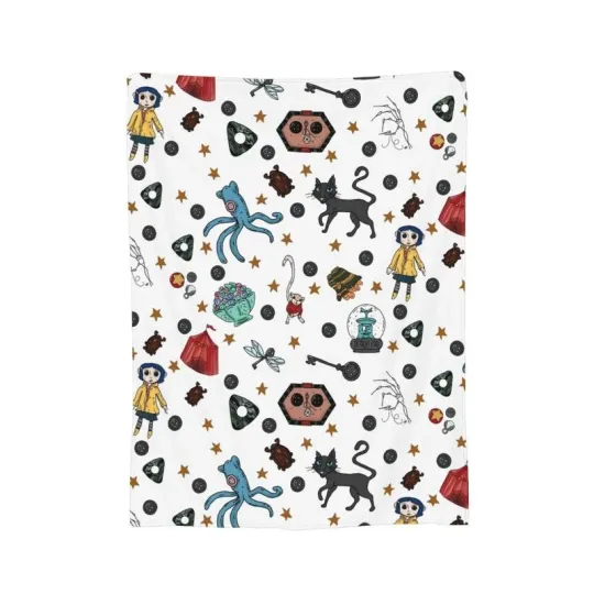 Coraline Animated Fleece Blanket, Gift for Kid