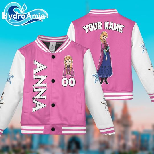 Discover Personalized Anna Varsity Jacket, Custom Disney Baseball Jacket